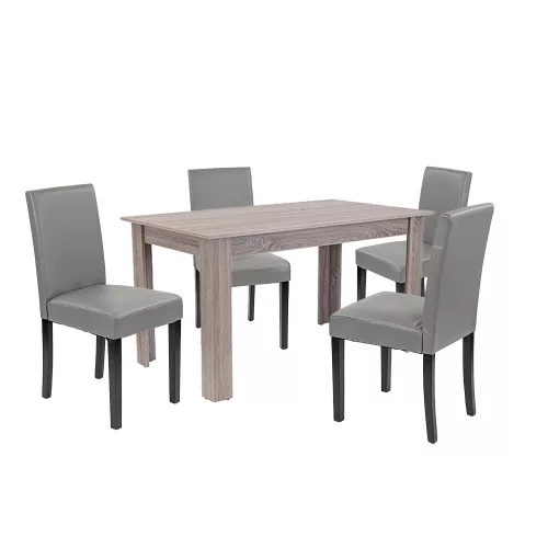 Zestaw jadalniany Leon 4+1 dąb york szary