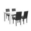 Zestaw jadalniany Leon 4+1 biało-czarny
