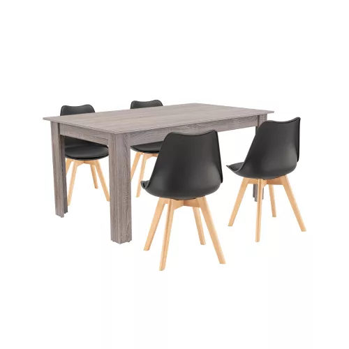 Zestaw jadalniany Lola 4+1 dąb czarny-ork