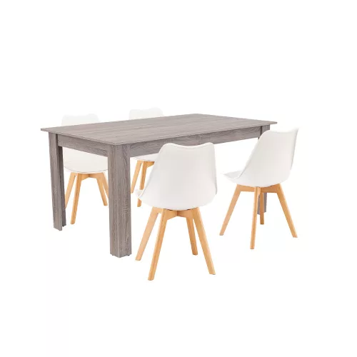 Zestaw jadalniany Lola 4+1 dąb biały-ork