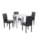 Zestaw jadalniany Leon 4+1 biało-czarny