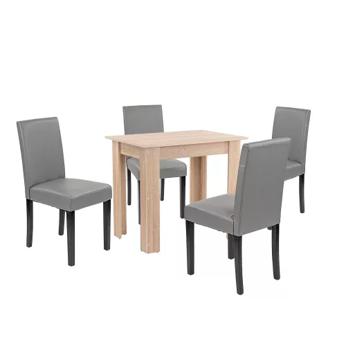 Zestaw jadalniany Leon 4+1 dąb sonoma szary