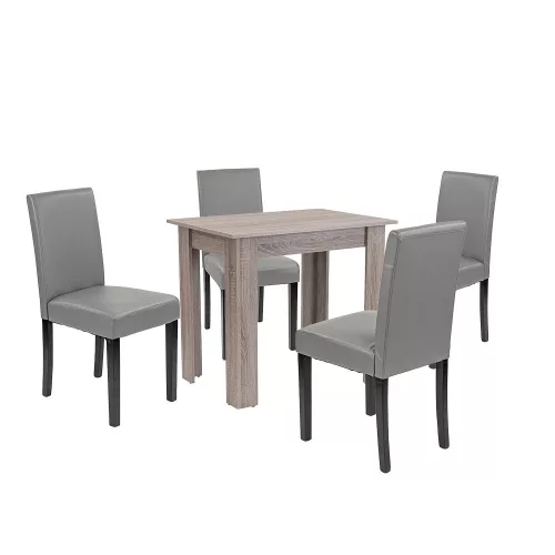 Zestaw jadalniany Leon 4+1 dąb york szary
