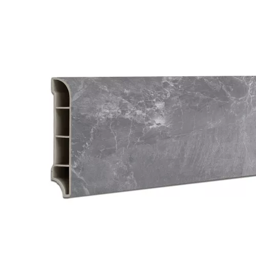 Winylowa listwa podłogowa SPC Fjord wzór marmurowy ciemnoszary 2400x60x12 mm