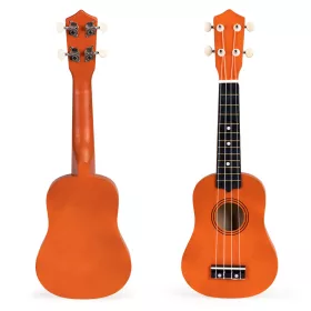   Drewniana gitara ukulele dla dzieci, 4 struny nylonowe, brązowa
