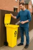 Pojemnik na odpady 120 l żółty, z gumowymi kółkami