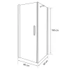 Kwadratowa kabina prysznicowa Monica 90x90 cm bez brodzika