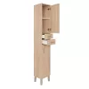 Nerva 35 wysoka szafka z 2 drzwiami, 2 szufladami, dąb sonoma