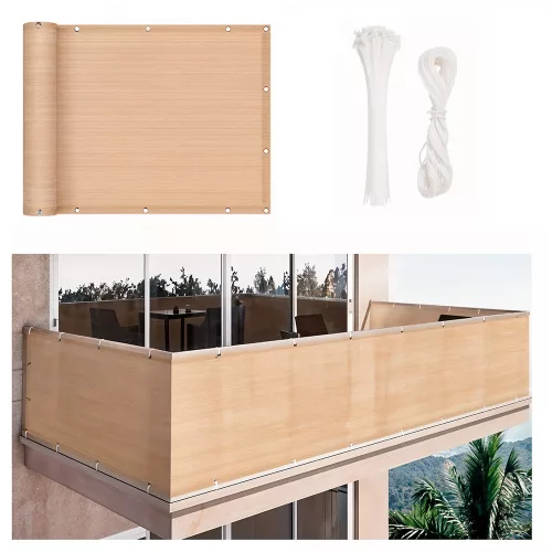Ogrodzenie balkonu, prywatność 5 m beżowy