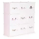 Różowa szafka do przechowywania zabawek 110x37x110 cm