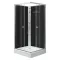 Polo Black II 90x90 cm kwadratowa czarna kabina prysznicowa z tylnym panelem i brodzikiem