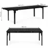 Rozkładany stół ogrodowy 180-240 cm dla 12 osób, czarny