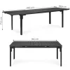 Rozkładany stół ogrodowy 180-240 cm dla 12 osób, szary