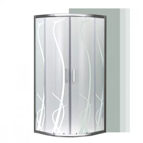 Zakrzywiona kabina prysznicowa Spirit Bamboo 90x90 cm bez brodzika