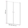 Podwójne drzwi prysznicowe do salonu 90x195 cm