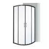 Zakrzywiona kabina prysznicowa Spirit Clear 80x80 cm bez brodzika, czarna