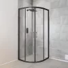 Zakrzywiona kabina prysznicowa Spirit Clear 80x80 cm bez brodzika, czarna