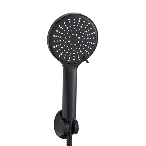 5-funkcyjna słuchawka prysznicowa Lili z uchwytem na wąż, czarna