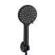 5-funkcyjna słuchawka prysznicowa Lili z uchwytem na wąż, czarna