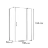 Prosta asymetryczna kabina prysznicowa 80x100 cm z otwieranymi drzwiami bez brodzika
