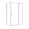 Prosta asymetryczna kabina prysznicowa 80x120 cm z otwieranymi drzwiami bez brodzika