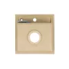 Kwadratowy zlewozmywak granitowy jednokomorowy Nia z syfonem beżowym