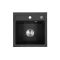 Nia kwadratowy jednokomorowy zlewozmywak granitowy z syfonem czarnym
