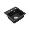 Nia kwadratowy jednokomorowy zlewozmywak granitowy z syfonem czarnym