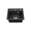 Nia kwadratowy jednokomorowy zlewozmywak granitowy z syfonem czarnym