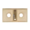 Kwadratowy zlewozmywak granitowy dwukomorowy Tia z syfonem beżowym