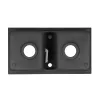 Kwadratowy zlewozmywak granitowy dwukomorowy Tia z syfonem czarnym