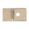 Zlewozmywak granitowy Gori kwadratowy jednokomorowy + ociekacz z syfonem beżowym