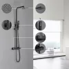 Zestaw prysznicowy Mazama Black z baterią termostatyczną