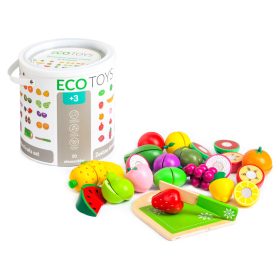 Zestaw drewnianych krajalnic do owoców, 20 elementów