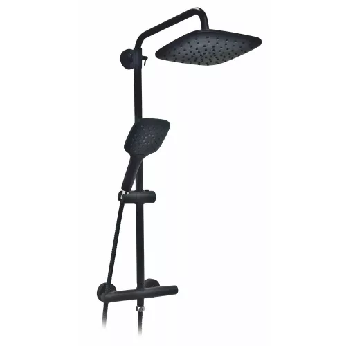 Zestaw prysznicowy Vesuvio BL Black z baterią termostatyczną