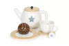 Drewniany zestaw do herbaty z imbrykiem i filiżankami 17 elementów