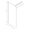 Walker 90x195 cm Ścianka prysznicowa Walk in