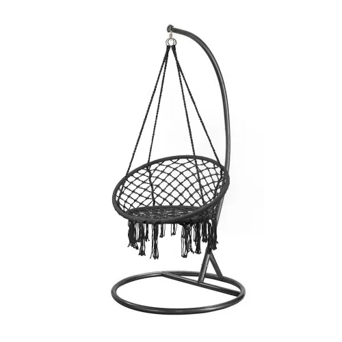 Fotel hamakowy Cardenas ze stojakiem czarno-czarnym