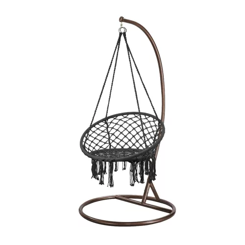 Fotel hamakowy Cardenas ze stojakiem czarno-brązowym