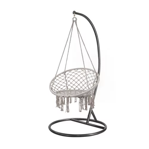 Fotel hamakowy Cardenas ze stojakiem szaro-czarny