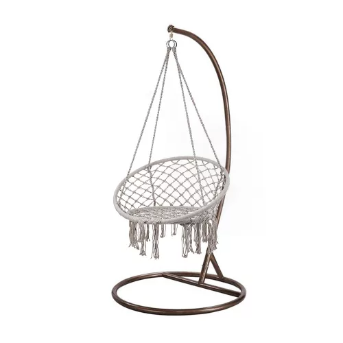 Fotel hamakowy Cardenas ze stojakiem szaro-brązowym