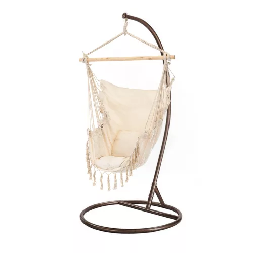 Hamak Puerto ze stojakiem beżowo-brązowym