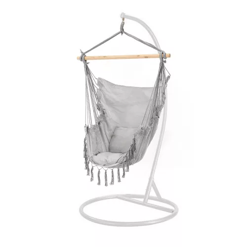 Hamak Puerto ze stojakiem szaro-białym