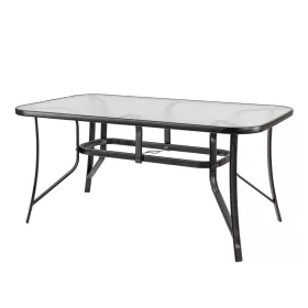 Szklany stół ogrodowy Canillo z metalową ramą