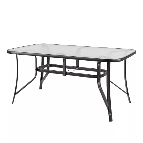 Szklany stół ogrodowy Canillo z metalową ramą