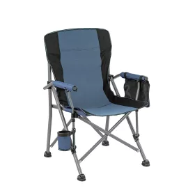   Krzesło wędkarskie Leziter Comfort z podłokietnikiem i uchwytem na kubek niebieski