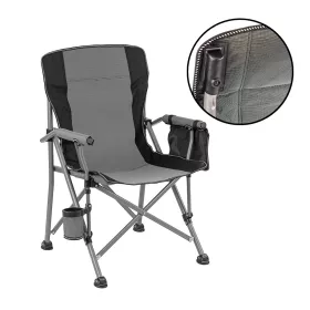   Krzesło wędkarskie Leziter Comfort Plus z podłokietnikiem i uchwytem na kubek, szare