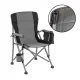 Krzesło wędkarskie Leziter Comfort Plus z podłokietnikiem i uchwytem na kubek, szare