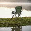 Krzesło wędkarskie Leziter Comfort Plus z podłokietnikiem i uchwytem na kubek zielony