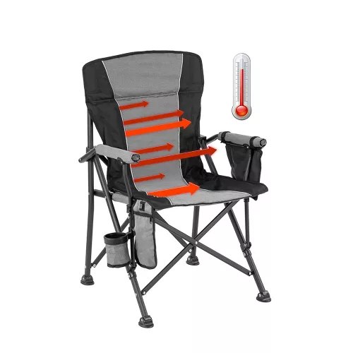 Podgrzewany fotel Leziter Premium z uchwytem na kubek szary